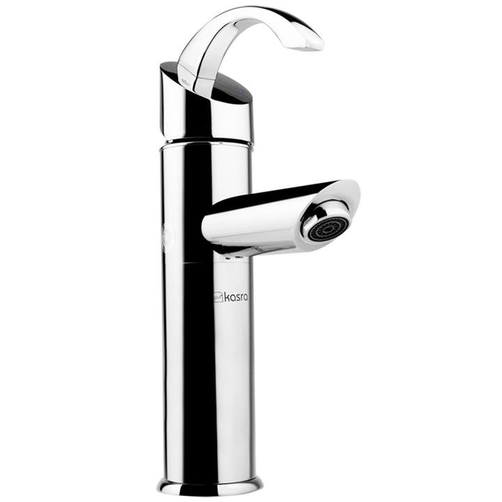 شیر روشویی پایه بلند کسری مدل تنسو ساید کروم براق Kasra tenso side basin mixer